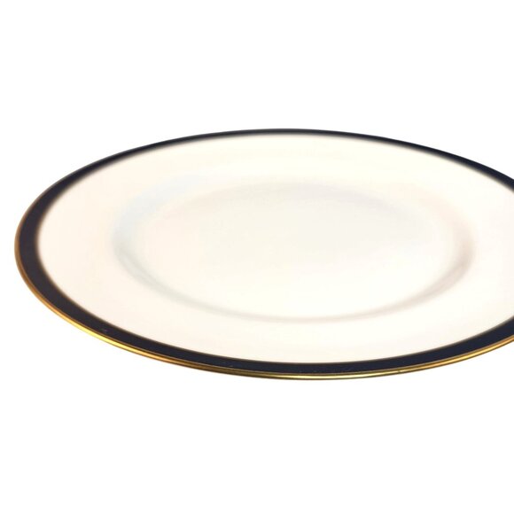 Royal Worcester Cavendish Blue Bone China Dinner Plate Gold Trim 1981 Made In En - Picture 10 of 12